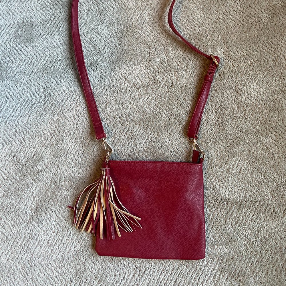 Small red crossbody bag